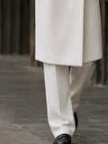Minimalist Mandarin Collar Long Coat Pants Set