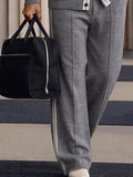 Comfy Contrast Stripe Trim Hooded Cardigan Pants Set