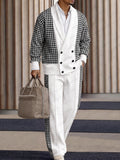 Quiet Luxury Houndstooth Splicing Matching Set