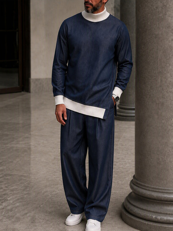 Leisure Contrast Rib Turtleneck Co-ord Set