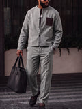 Casual Vintage Houndstooth Jacket Pants Set