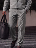 Casual Vintage Houndstooth Jacket Pants Set