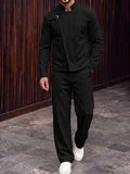 Urban Casual Faux Suede Jacket Pants Set