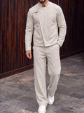 Urban Casual Faux Suede Jacket Pants Set