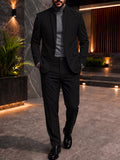 Smart Casual Fake Two-Piece Blazer Pants Set