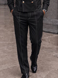 Sleek Contrast Piping Double Breasted Jacket Set