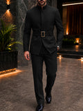 Urban Sleek Belted Blazer and Pants Set