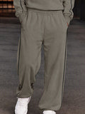 Athleisure Contrast Piping Sweatshirt Pants Set