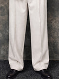 Smart Casual Wide Leg Pants with with Double Button Detail