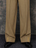 Modern Wide Leg Pants with Button Cuff Detail