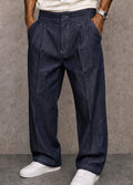 Casual Straight Leg Faux Denim Pants