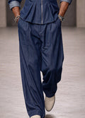 Modern Tailored Waist Faux Denim Shirt Set