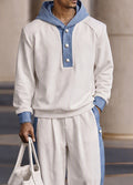Versatile Contrast Design Hoodie Pants Set