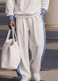 Versatile Contrast Design Hoodie Pants Set