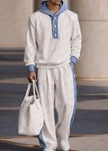 Versatile Contrast Design Hoodie Pants Set