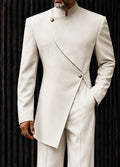 Modern Asymmetric Cut Blazer Pants Set