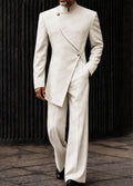 Modern Asymmetric Cut Blazer Pants Set