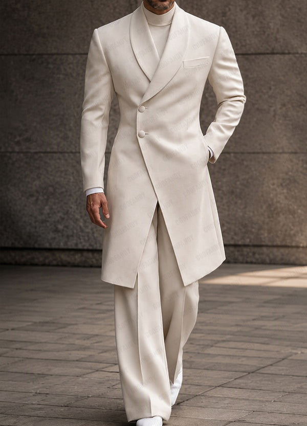 Old Money Long Tailored Coat Suit Set
