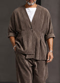 Vintage Pit-Stripe Asymmetrical Matching Set