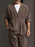 Vintage Pit-Stripe Asymmetrical Matching Set