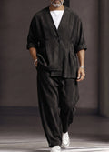 Vintage Pit-Stripe Asymmetrical Matching Set