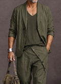 Safari Style Blazer Jacket Pants Set