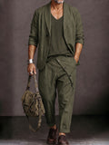Safari Style Blazer Jacket Pants Set
