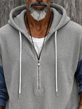 Streetwear Denim-Look Patchwork Hoodie