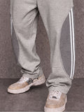 Casual Striped Patchwork Drawstring Pants