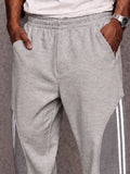 Casual Striped Patchwork Drawstring Pants