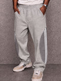 Casual Striped Patchwork Drawstring Pants