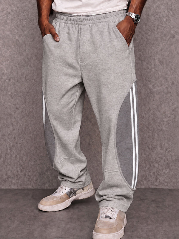 Casual Striped Patchwork Drawstring Pants