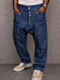 Casual Streetwear 100% Cotton Drop Crotch Pants