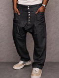 Casual Streetwear 100% Cotton Drop Crotch Pants