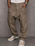 Casual Streetwear 100% Cotton Drop Crotch Pants