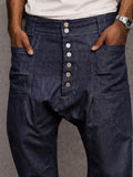 Casual Streetwear 100% Cotton Drop Crotch Pants