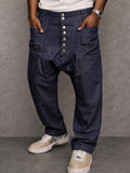 Casual Streetwear 100% Cotton Drop Crotch Pants