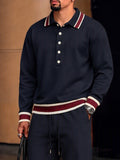 Elevated Casual Contrast Trim Matching Set
