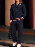 Elevated Casual Contrast Trim Matching Set