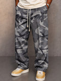 Casual Camouflage Printed Drawstring Pants