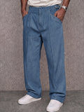 Premium Cotton Adjustable Waist Faux Denim Pants