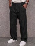 Premium Cotton Adjustable Waist Faux Denim Pants
