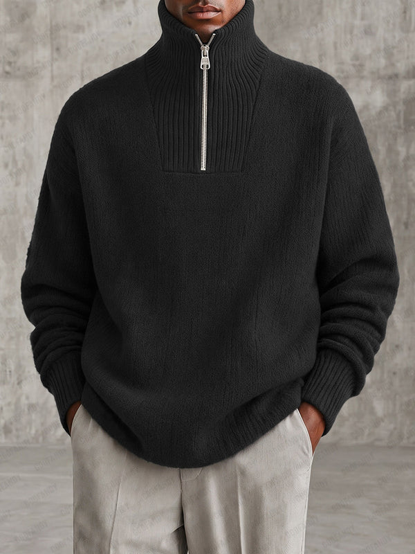 Casual Ultra Soft Half-Zip Turtleneck Sweater