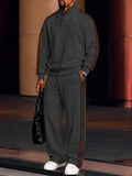 Ultra-Soft Contrast Stripe Fleece Sweatsuit Set