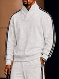 Ultra-Soft Contrast Stripe Fleece Sweatsuit Set
