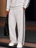 Ultra-Soft Contrast Stripe Fleece Sweatsuit Set