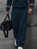 Athleisure Contrast Trim Sweatshirt Pants Set