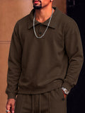Casual Convertible Collar Fleece Sweatshirt Set