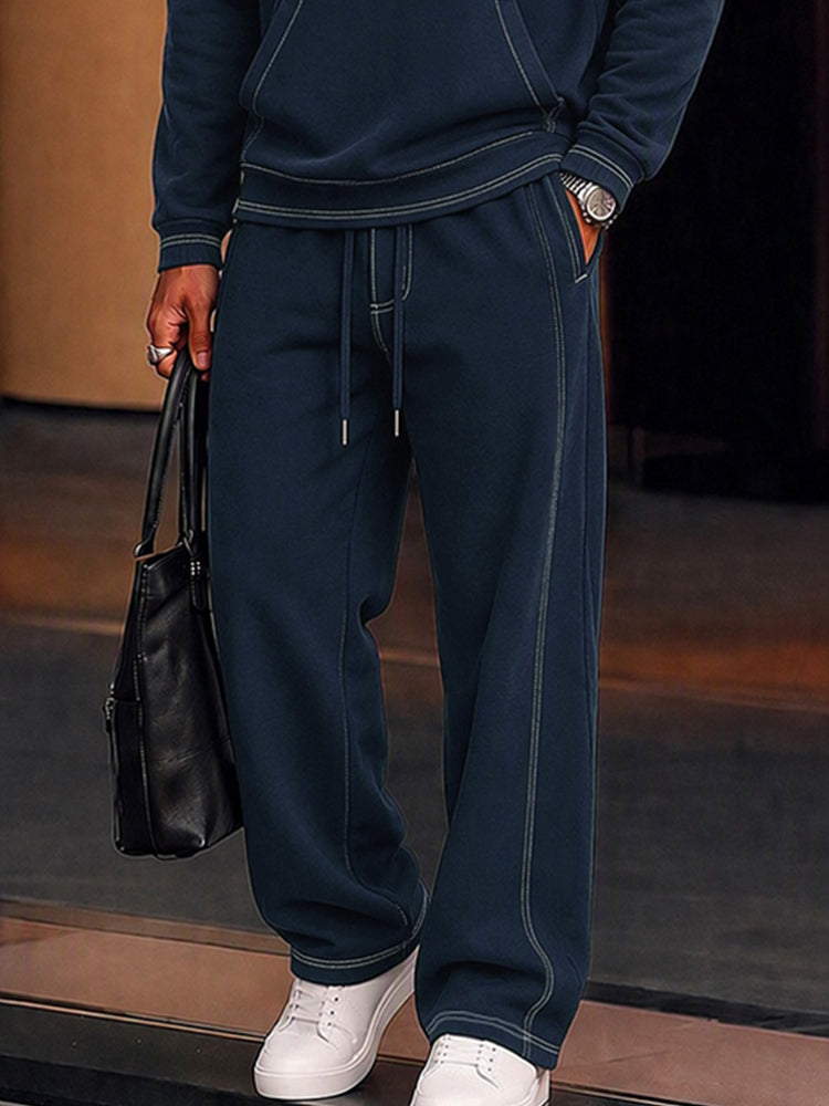 Men's Half Zip Tracksuit Set – Pullover Sweatshirt & Drawstring