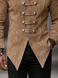 Vintage Faux Suede Stand Collar Jacket